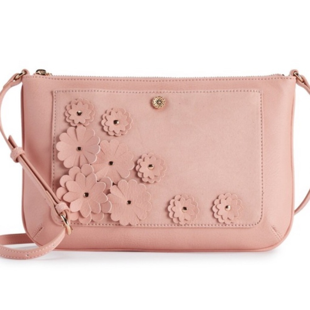 NWT Lauren Conrad cross body pink bag
